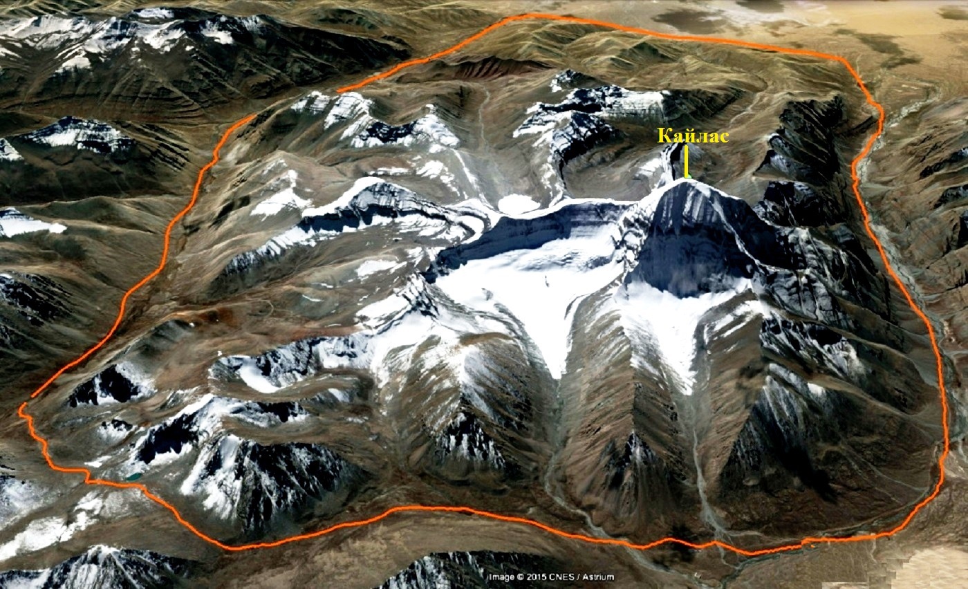 Кайлас гора в Тибете вид сверху